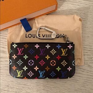 Louis Vuitton Black Multicolor Monogram Key Pouch